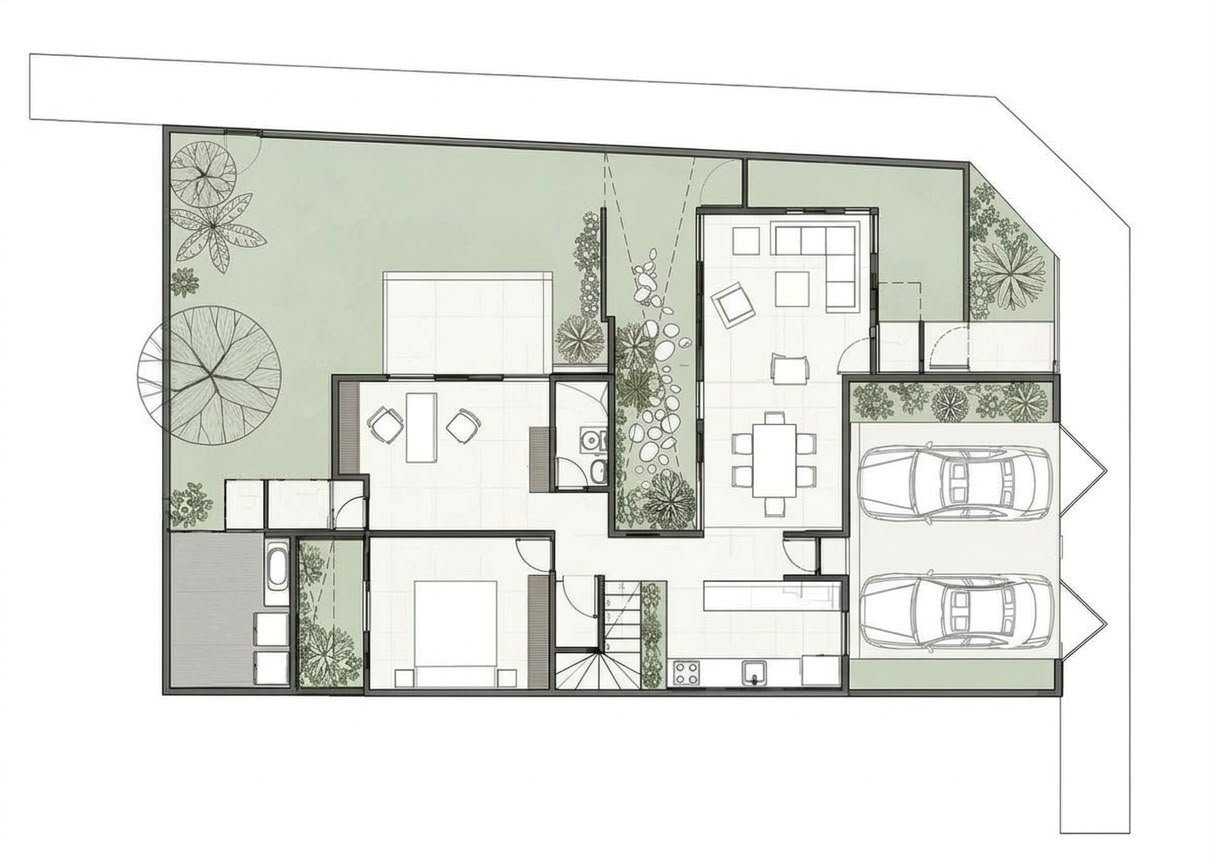 Casa RL · MKD Studio, Marco Kancab Díaz · planta baja