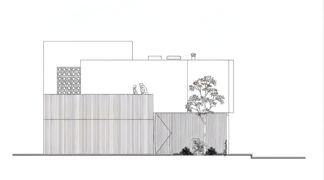 Casa RL · MKD Studio, Marco Kancab Díaz · alzado 1